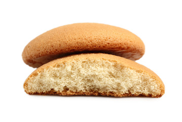 Fototapeta na wymiar Sponge biscuits. Isolated on a white background.