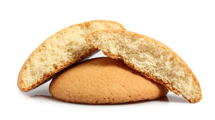 Sponge biscuits. Isolated on a white background.