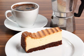 Cheesecake and coffee cup