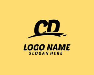 CD Initial with splash logo vector