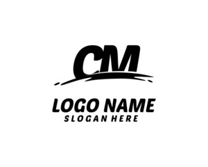 CM Initial with splash logo vector