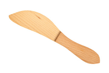 Wooden Butter Knife Cheese Spreader. Isolated with clipping path