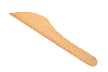 Wooden Butter Knife Cheese Spreader. Isolated with clipping path