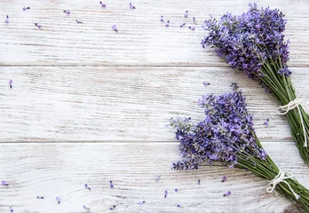 Foto op Aluminium Verse bloemen van lavendel © Olena Rudo