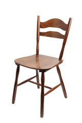 Vintage Wooden Chair. Isolated with clipping path.