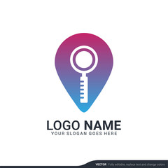 Modern search logo design template. Editable symbol icon logo design.