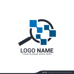 Modern search logo design template. Editable symbol icon logo design.