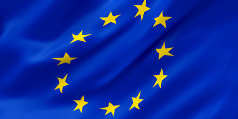 National Fabric Wave Closeup Flag of European Union