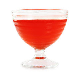 Gelatin dessert in bowl. Isolated with clipping path.