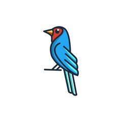 Vector design illustration of sparrow as a symbol of creativity.