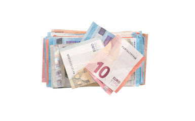 Stack of euro banknotes