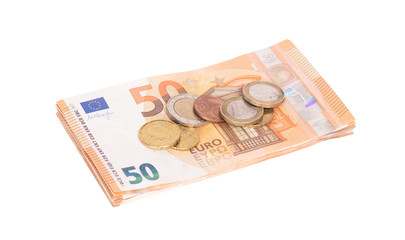 Stack of euro banknotes