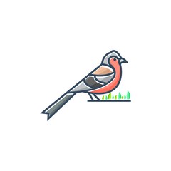 Beautiful Sparrow Illustration Design Template.