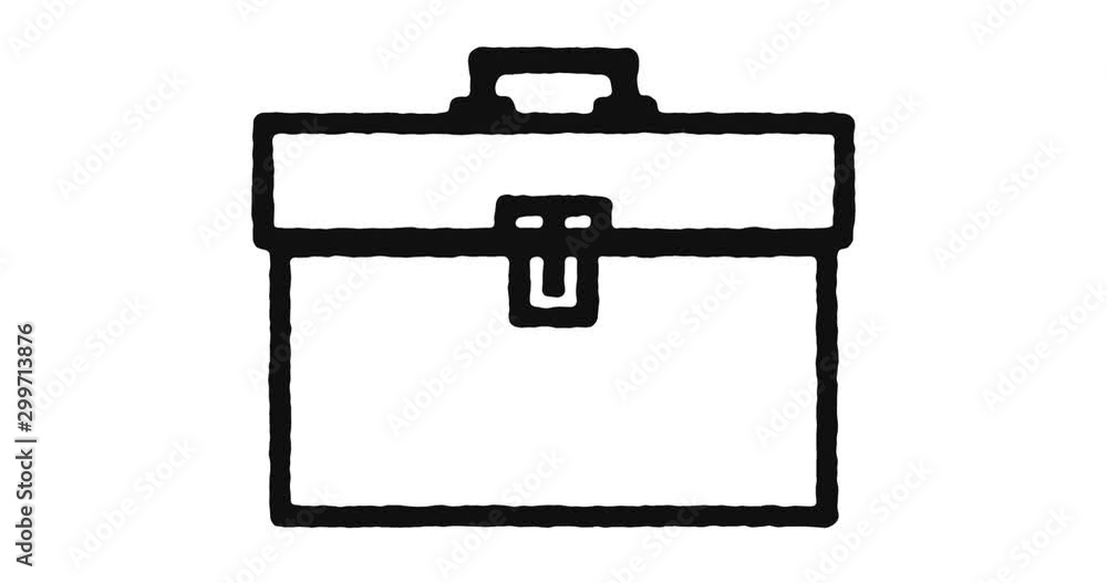 Poster toolbox outline icon animation footage/video. hand drawn like symbol animated with motion graphic, c