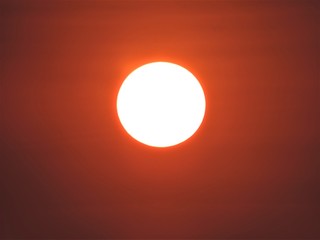 Red sun in the evening