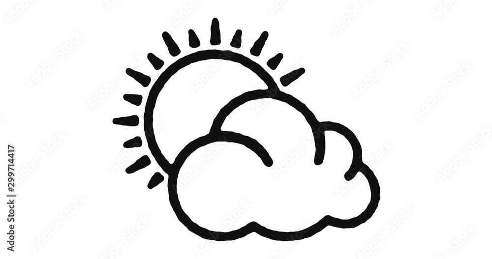 Aufkleber meteorology outline icon animation footage/video. hand drawn like symbol animated with motion graphi
