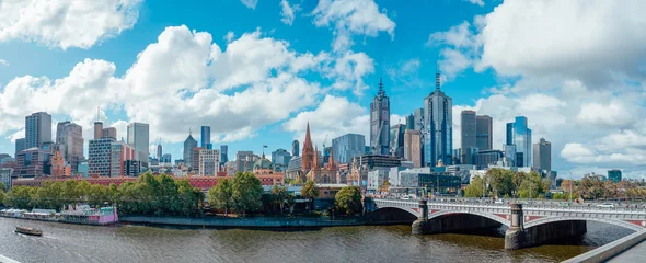Gordijnen Melbourne cityscape skyline © jamesteohart