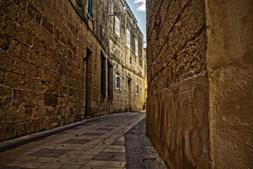 Narrow Road in the Old Town of Attard in Malta