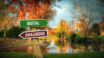 Street Sign to Digital versus Analogous