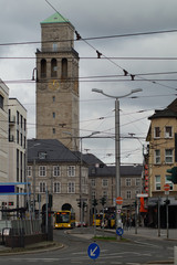 Blick auf das Rathaus von Mülheim an der Ruhr (von der Stadtmitte aus gesehen)
