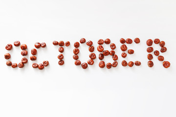 Word october made of chestnuts