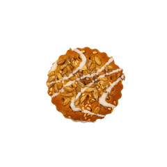 Biscuits sprinkled with grains isolated on a white background