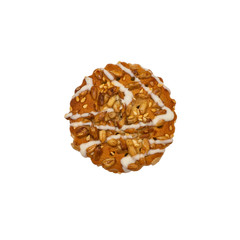 Biscuits sprinkled with grains isolated on a white background