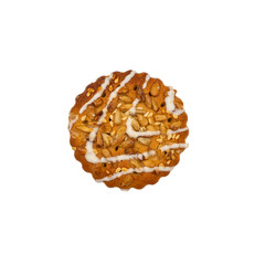 Biscuits sprinkled with grains isolated on a white background