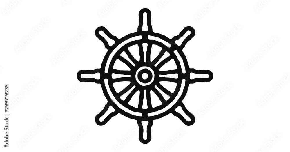 Poster sailing outline icon animation footage/video. hand drawn like symbol animated with motion graphic, c