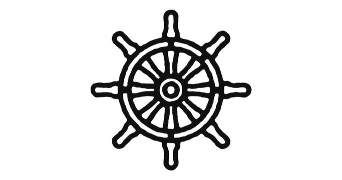 Sailing outline icon animation footage/video. Hand drawn like symbol animated with motion graphic, can be used as loop item, has alpha channel and it's at 4K video resolution.