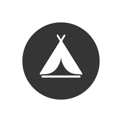 Camping tent symbol. Vector illustration flat