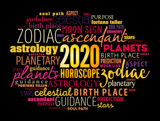 Your 2020 HOROSCOPE word cloud collage , concept background