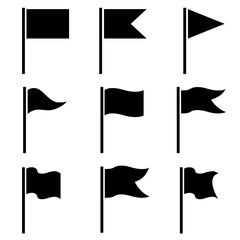 Flag set icon, logo isolated on white background