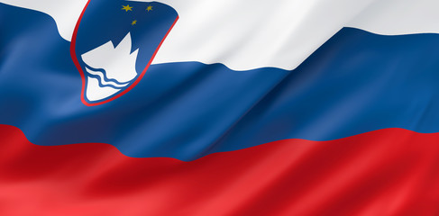 National Fabric Wave Closeup Flag of Slovenia