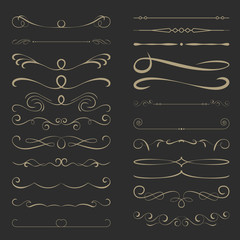 Vintage Calligraphic Design Page Dividers Set 3