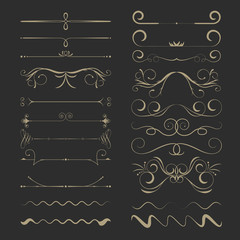 Vintage Calligraphic Design Page Dividers Set 2