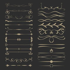 Vintage Calligraphic Design Page Dividers Set 1