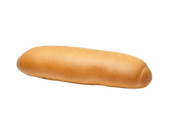Large Loaf of French Bread Top View Isolated on White Background.