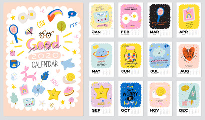 Happy Birthday wall calendar. 2020 Yearly Planner have all Months.