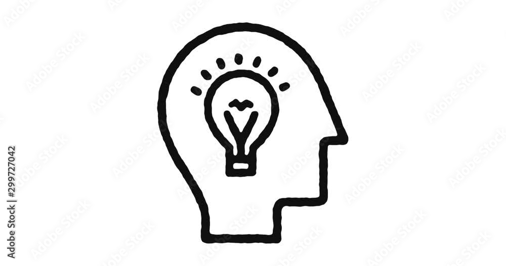Aufkleber smart idea outline icon animation footage/video. hand drawn like symbol animated with motion graphic