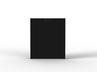 Blank flat box mock up template on isolated white background, ready for design presentation, 3d illustration