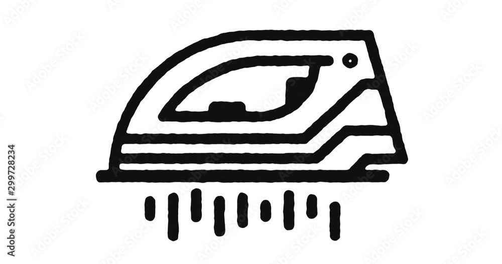 Aufkleber ironing outline icon animation footage/video. hand drawn like symbol animated with motion graphic, c
