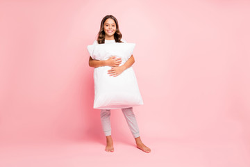 Full length body size view of her she nice attractive cute lovely sweet cheerful cheery wavy-haired...