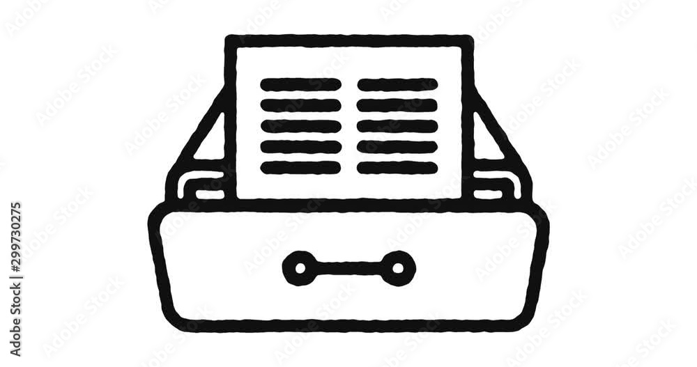 Poster file archive outline icon animation footage/video. hand drawn like symbol animated with motion graph