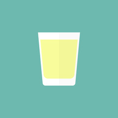 Sugarcane juice glass icon flat style