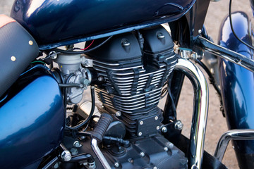 Fototapeta na wymiar black motorcycle engine