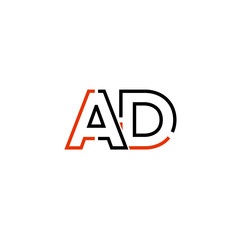 Letter AD logo icon design template elements