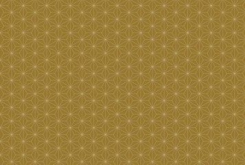 茶色の背景の和柄　麻の葉模様