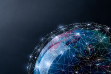Global network for technology and future concept