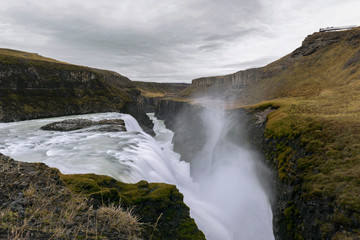 Fototapeta na wymiar Gullfoss waterfall Iceland in autumn.